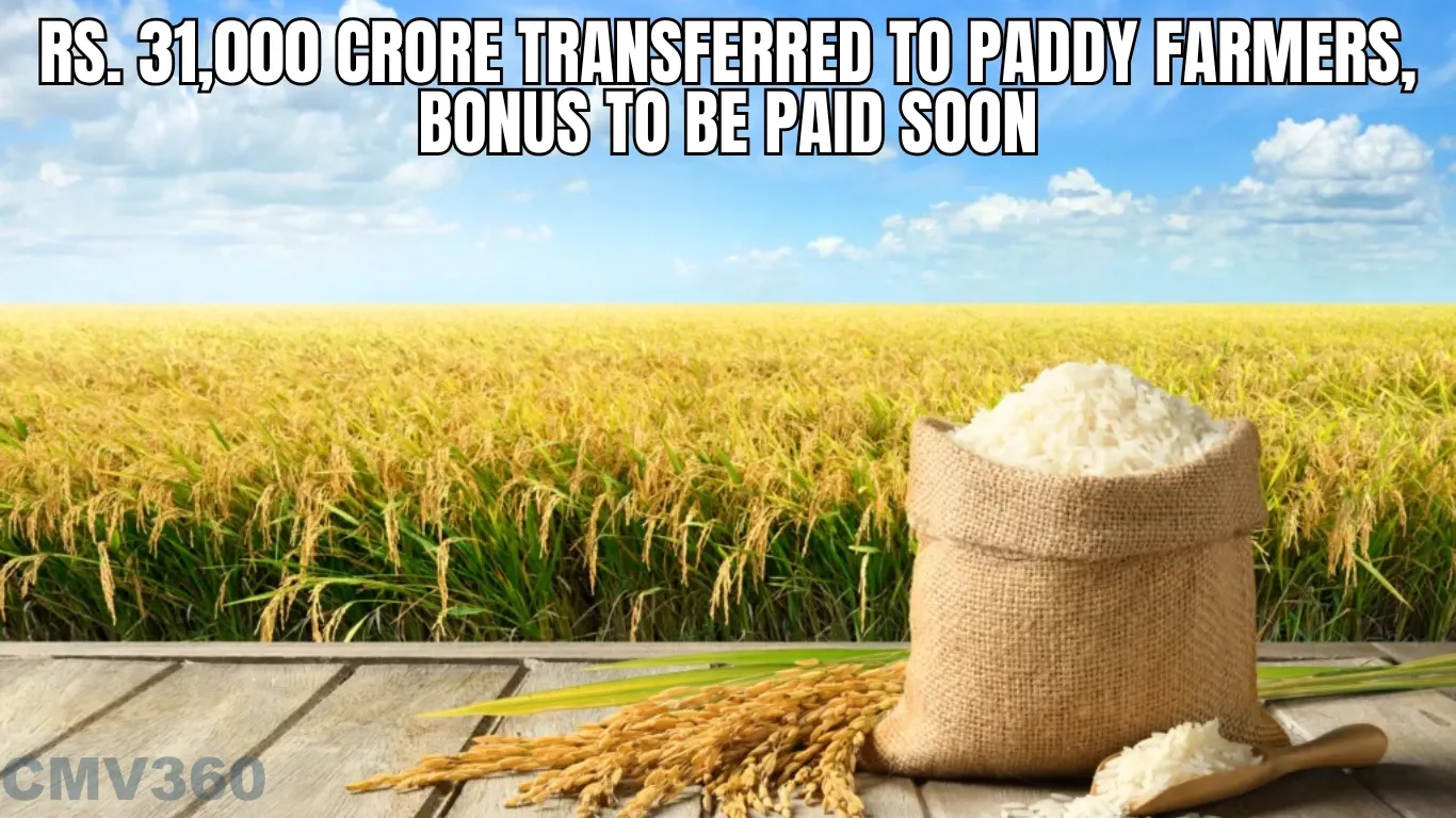 ₹ 31,000 Crore Transferred to Paddy Farmers, Bonus to Be Paid Soon