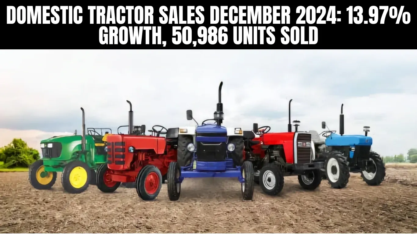 Domestic Tractor Sales December 2024: 13.97% Growth, 50,986 Units Sold