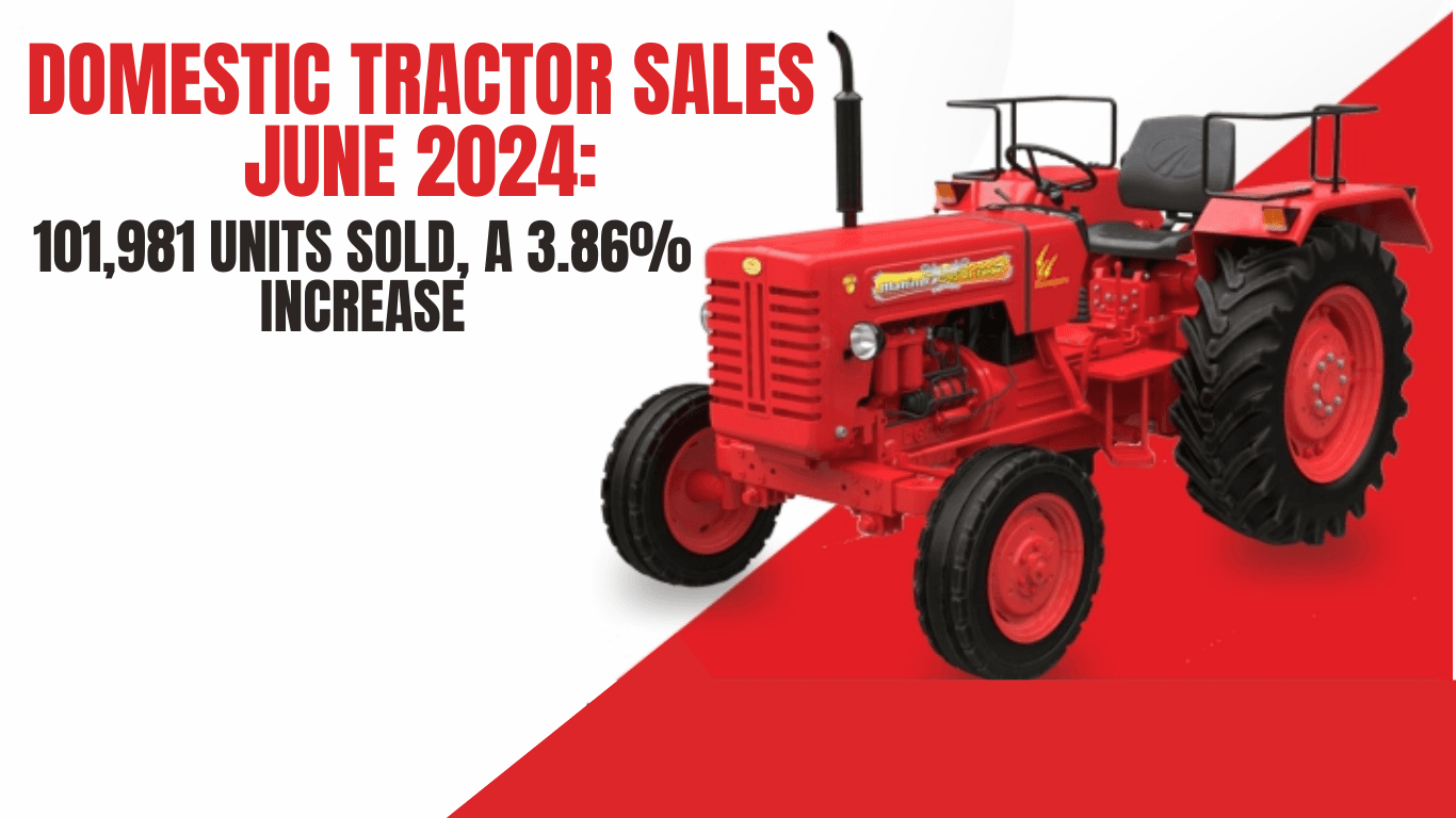 Domestic Tractor Sales Rise by 3.86% in June 2024, Reaching 101,981 Units