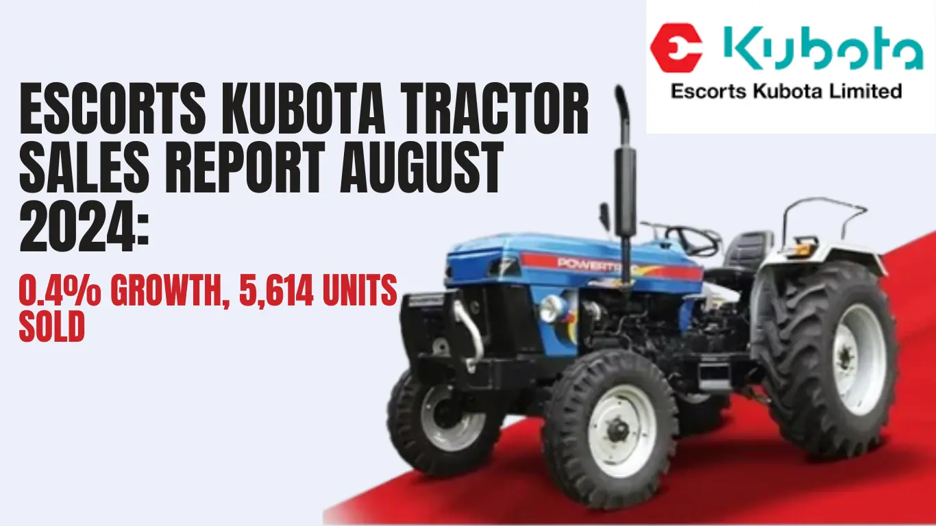 Escorts Kubota Tractor Sales Report August 2024: 0.4% Growth, 5,614 Units Sold