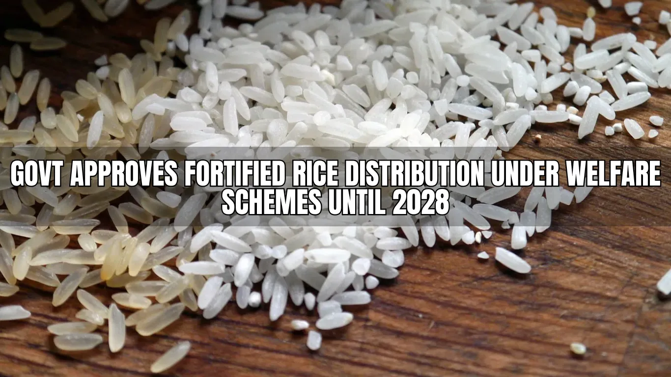 Govt Approves Fortified Rice Distribution Under Welfare Schemes Until 2028