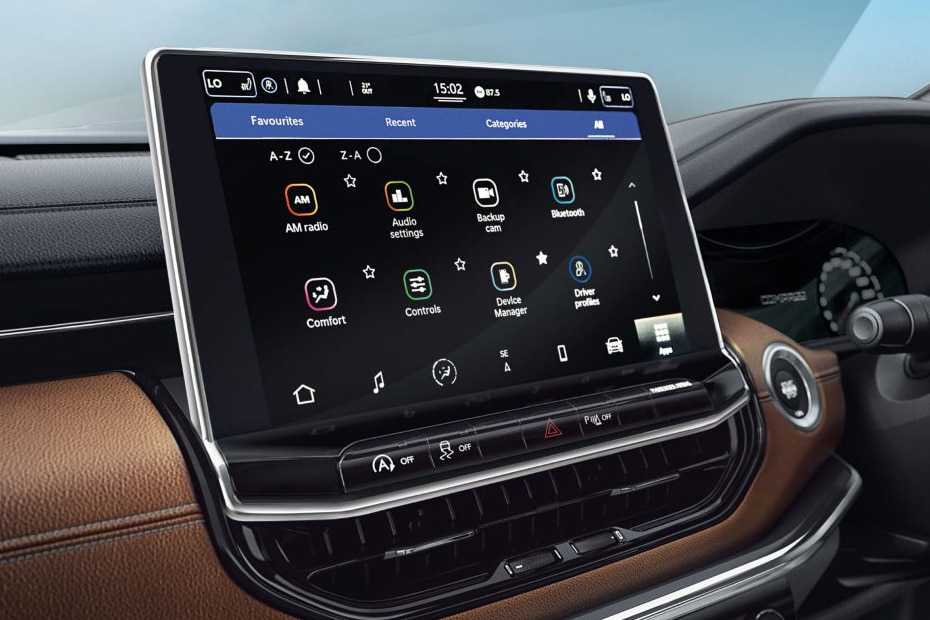 Jeep Compass Infotainment System Main Menu