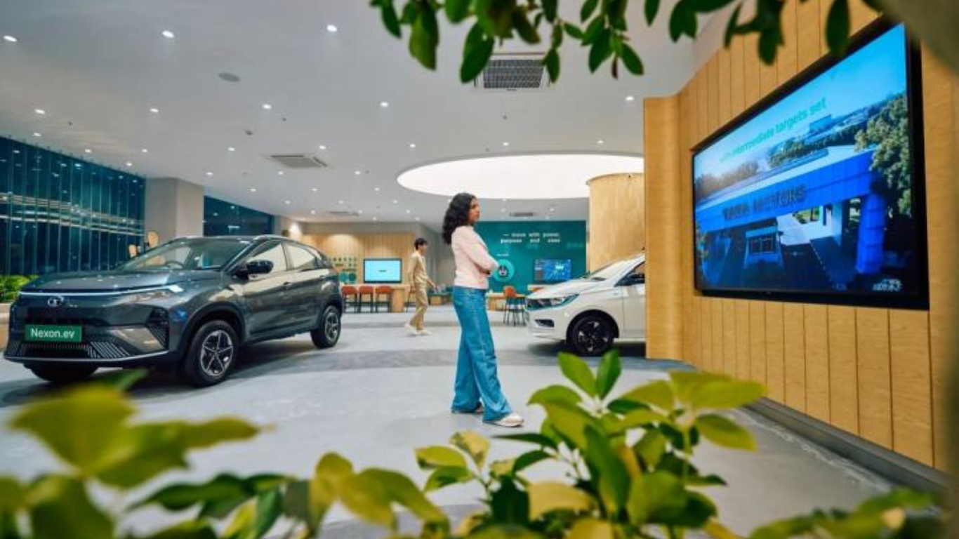 Inside View of TATA EV Showroom