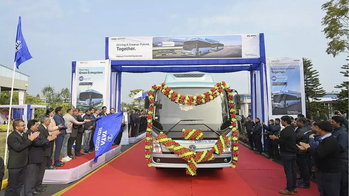 Tata Motors Launches E-Bus Fleet at Pantnagar Plant, Boosting Sustainability Goals