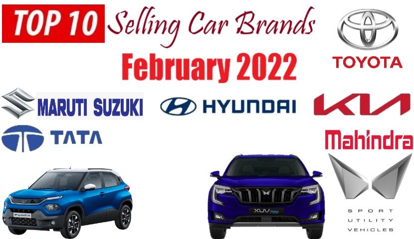 top 10 car brands in feb 2022